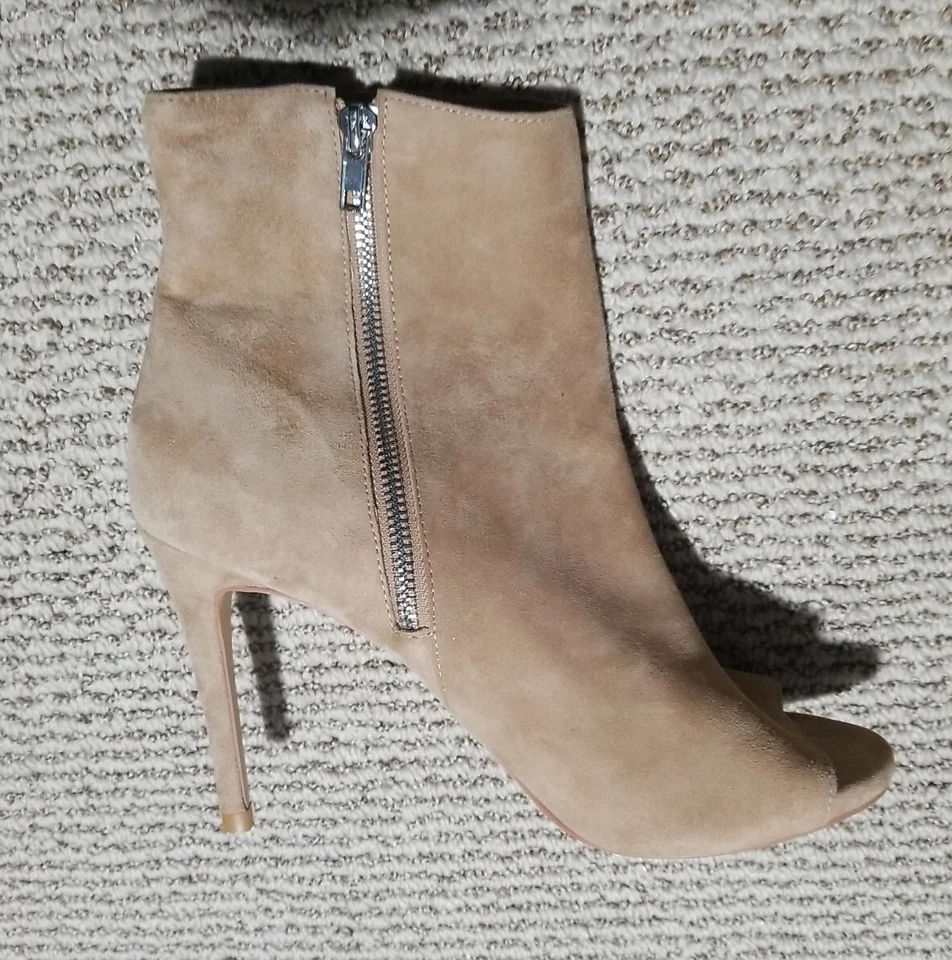 STEVE MADDEN Original Gamuza Ladee | Peep Toe Botties | Bronceado | Mujer’s Talla 9.5M Foto 2 de 4