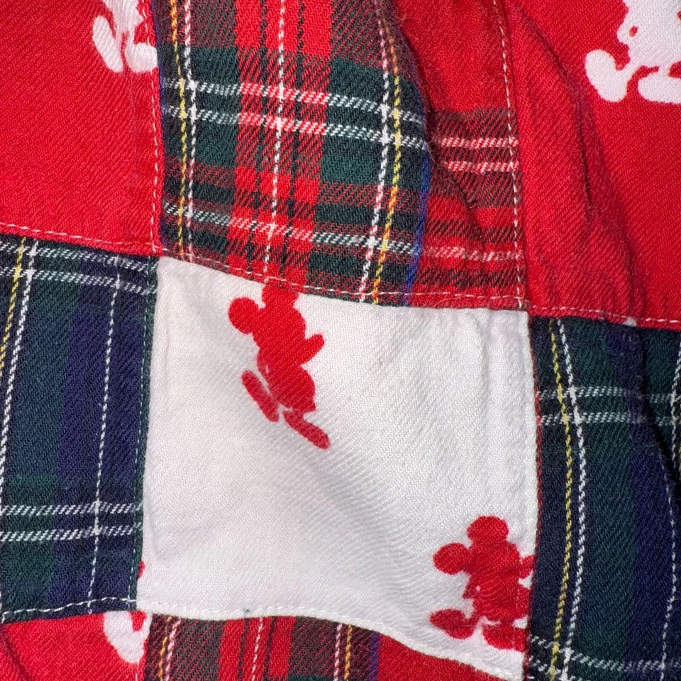 复古沃尔特迪斯尼世界米老鼠拼布格子睡衣裤男式中号 — 第 3/4 张图片