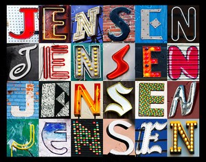 JENSEN Name Poster featuring photos of actual sign letters | eBay