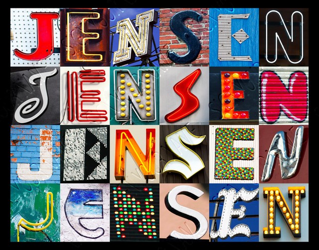 JENSEN Name Poster featuring photos of actual sign letters | eBay