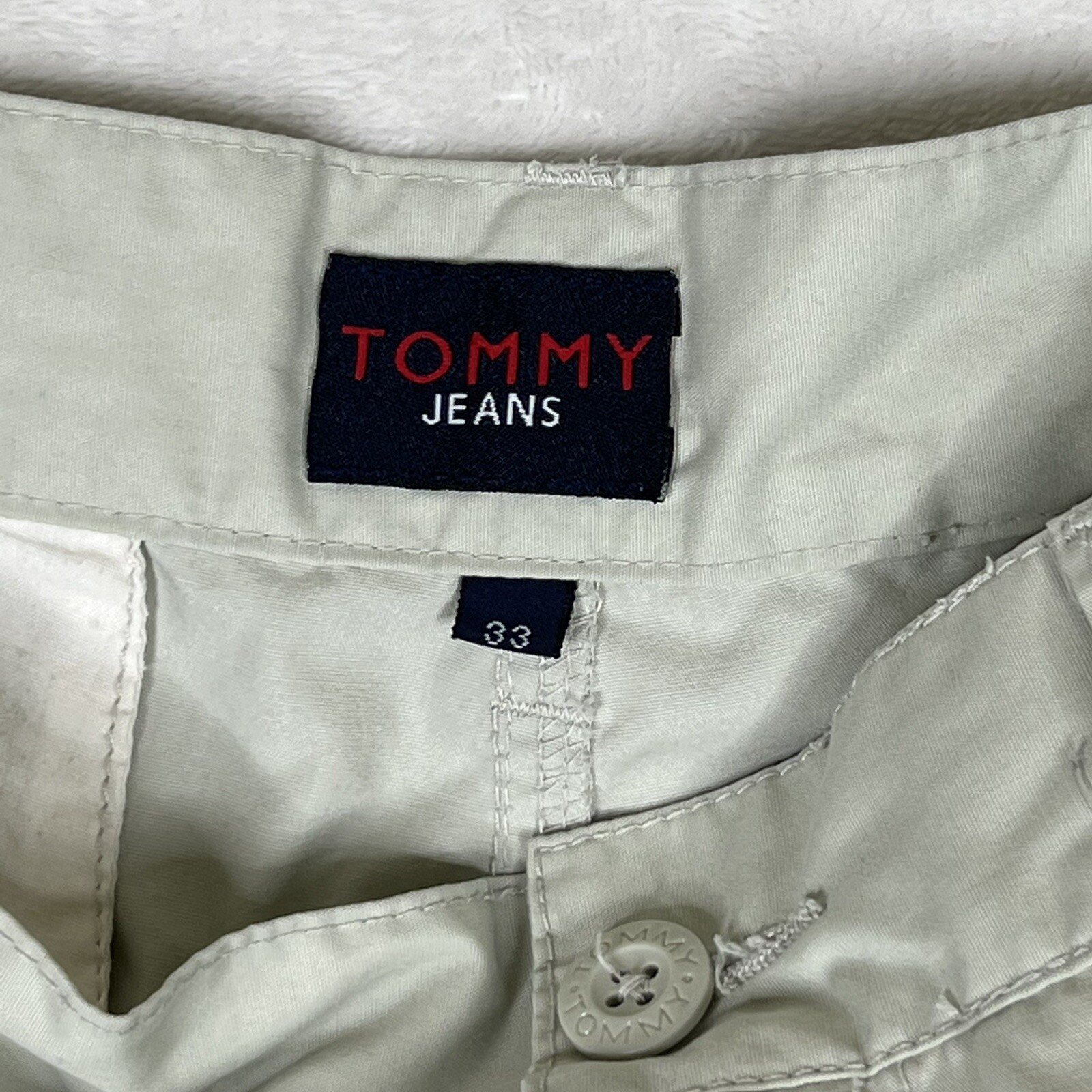 Pantalon Court Vintage KANABEACH - Taille 40/42, Couleur Kaki, Brodé - Polyester, Occasion Très Bon état
