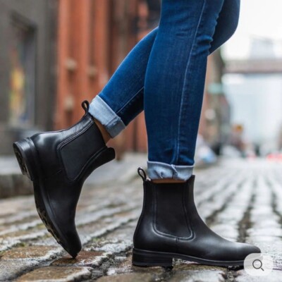 STEVE MADDEN Womens Black Block Heel Leather Chelsea Sz Ret $160