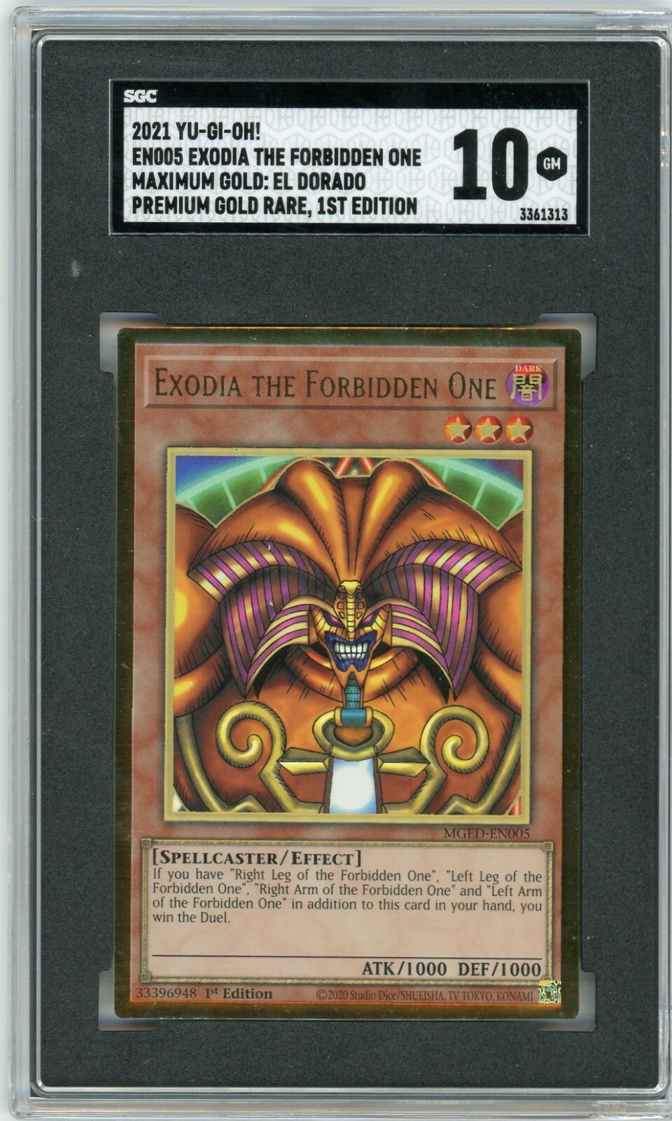 YuGiOh Maximum Gold El Dorado Exodia The Forbidden One 1st Edition 
