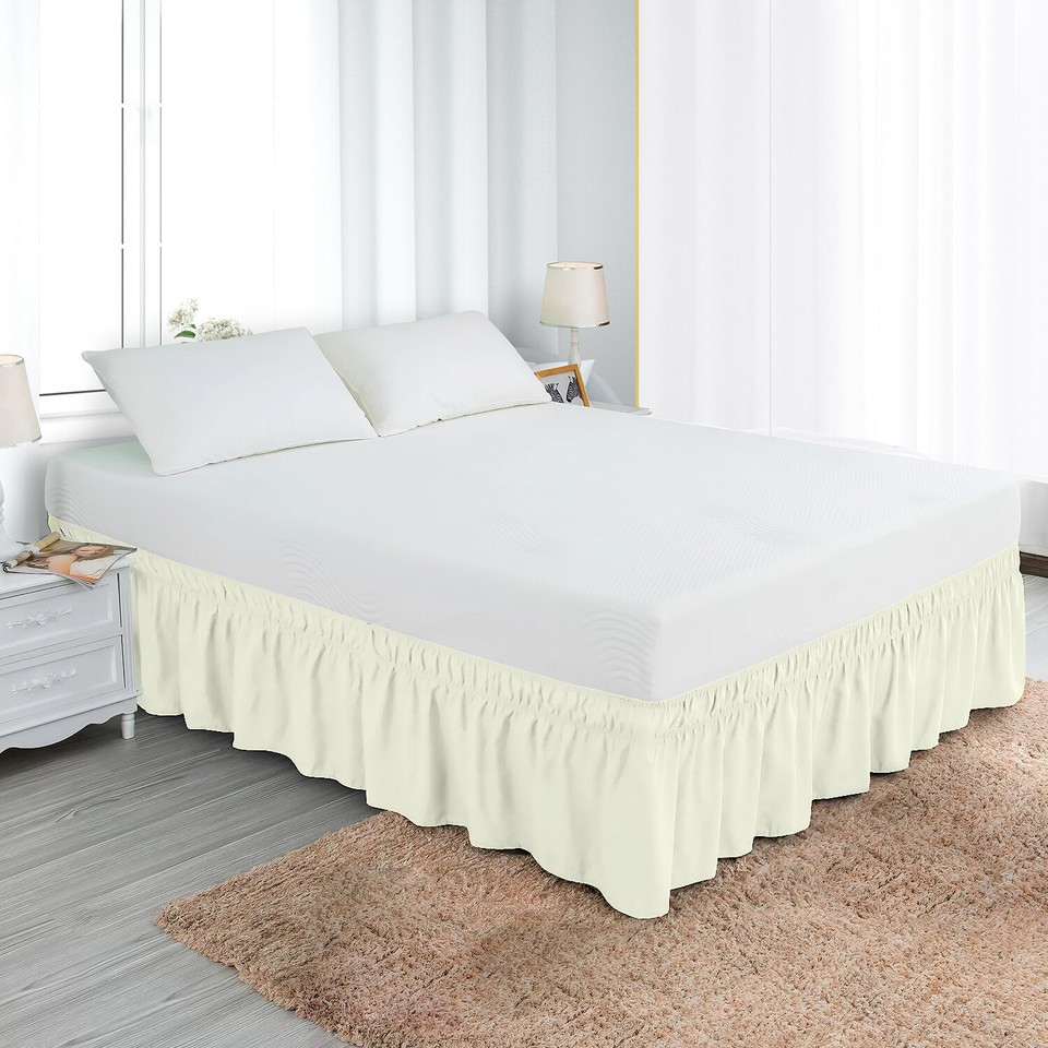 9" & 10" inch Drop Length Solid color Microfiber Bed Skirt Wrap Around