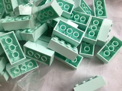 LEGO PARTS- NEW- #3001-AQUA- 2 X 4  BRICK-5 PIECES