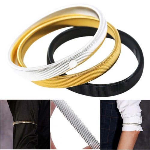 2- 6PCS Shirt Sleeve Holders Arm Bands Elastic Metal Armbands Men Ladies Fashion - Picture 6 of 16