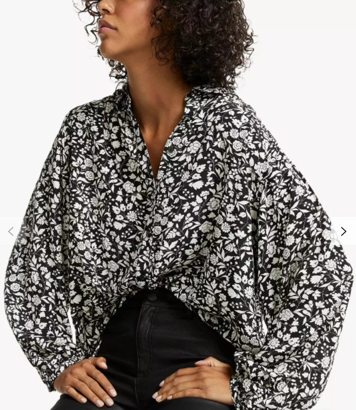 AND/OR Mabel Floral Shirt, Black/White John Lewis RRP £69.00 CA168 image 8