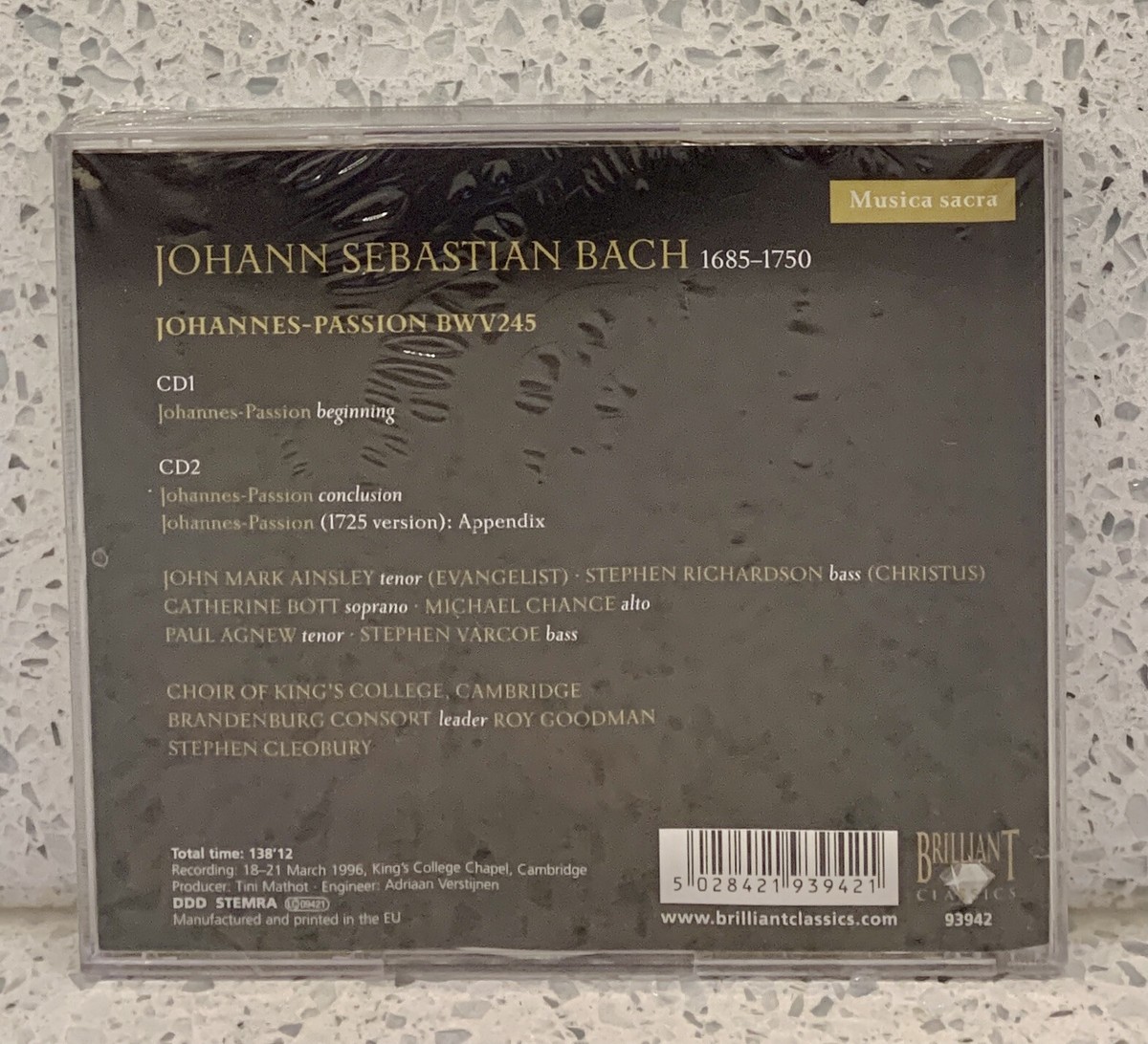 【中古】 Johannes-passion: Cleobury / King’s College Choir Johannes-Passion : Stephen Cleobury / Academy of Ancient