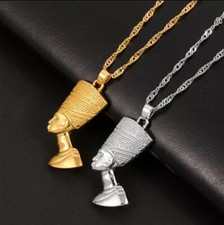 Fashion Jewelry Necklace Egyptian Queen Nefertiti Pendant Gold Silver Color 88A4