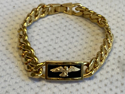 Franklin Mint Bracelet 14K Yellow Gold Eagle 7.75