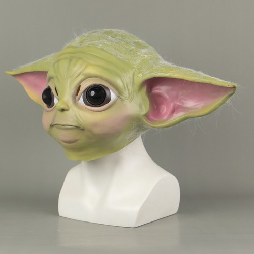 Cosplay The Mandalorian Baby Yoda Mask Star Wars Fancy Dress Helmet Props Latex - Picture 1 of 12