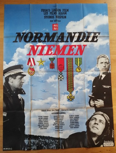 NORMANDIE NIEMEN affiche cinema originale 160x120 cm '59 WW2 guerre