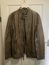 Brown Genuine Real Leather Jacket By Black Rivet, size L