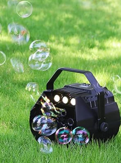 Bubble Machine with 3 Led Lights Remote Control, 8000+ Bubbles Per Minute - Image 4 of 4