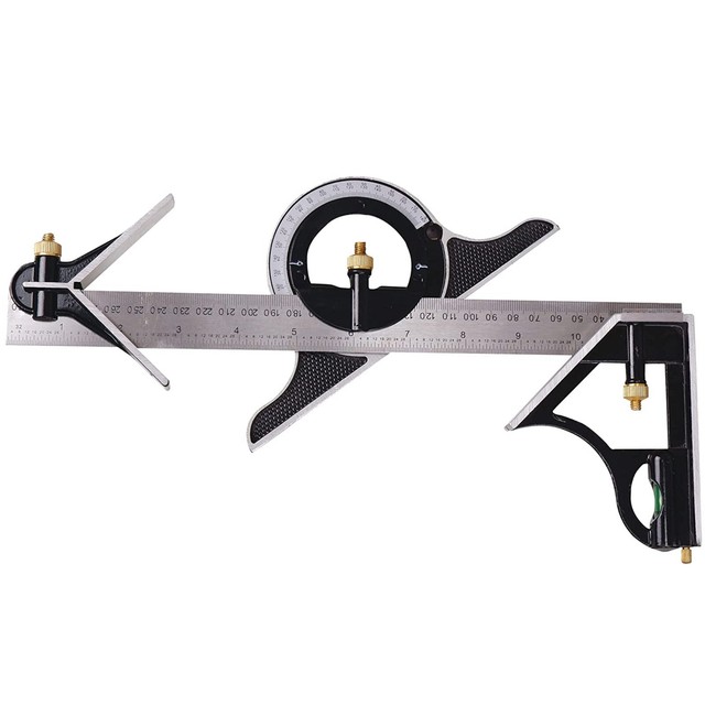 Stainless Steel Scale with 3 Pc Aluminium Parts Finder Protractor Measuring Tool Stainless Steel Scale with 3 Pc Aluminium Parts Finder Protractor Measuring Tool