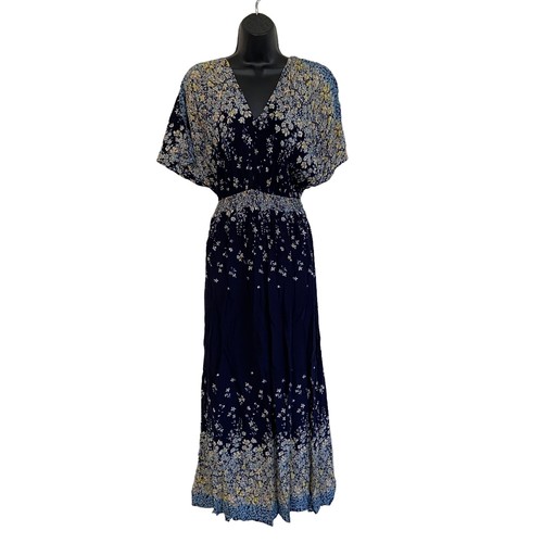Floral Maxi Dress XL Navy Blue 100 