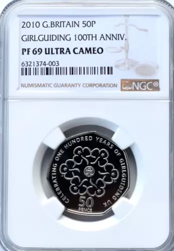 2010 50p Girl Guides Proof NGC PF69 Fifty Pence Great Britain