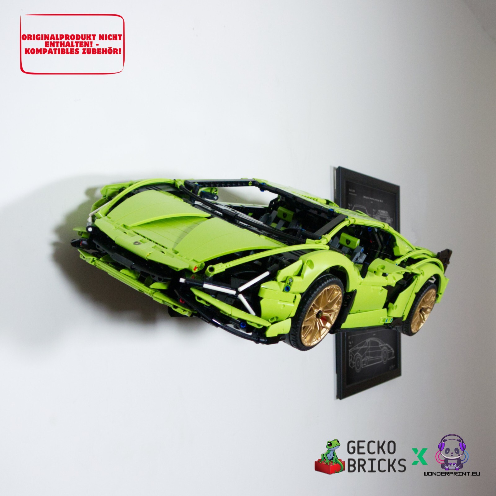Wandhalterung Halterung passend für LEGO® Technic Lamborghini Sián FKP 37 42115