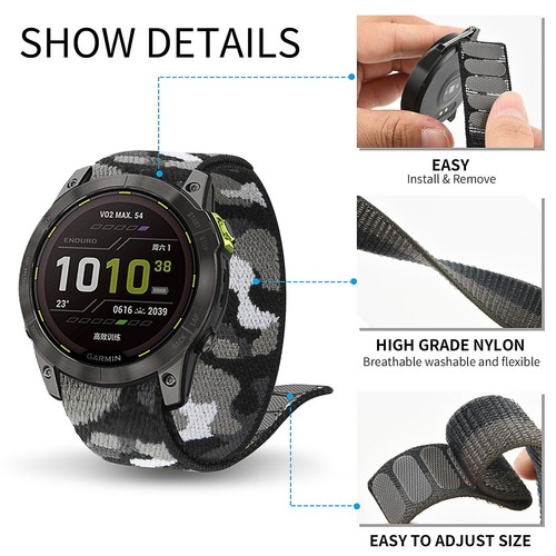 Bracelet Nylon Super Robuste Pour Garmin Instinct – Compatible Sport