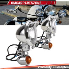 Motorcycle Driving Spot Fog Turn Signal Lights Bar W/ Bracket For Harley Honda