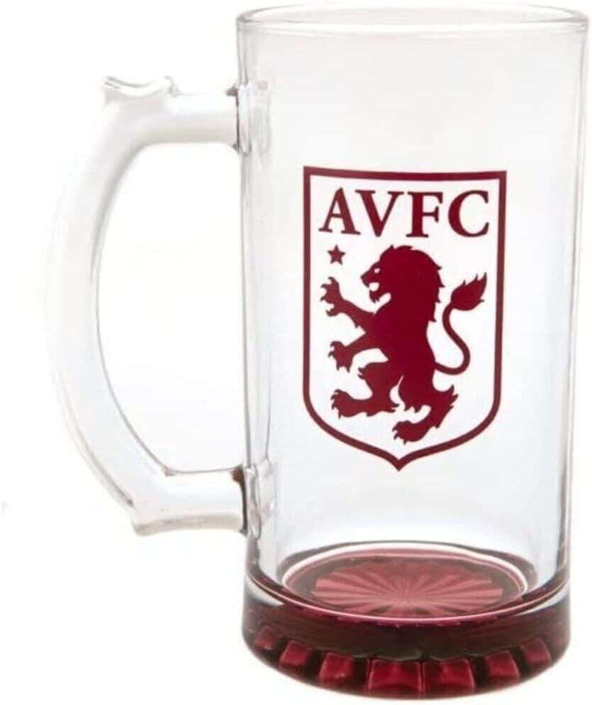Aston Villa FC Pint Glass Official License Xmas/Birthday Gift For Football Fans