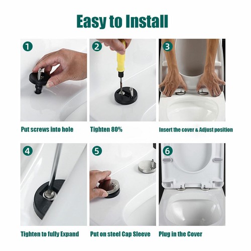 Heavy Duty Toilet Seat Quick Release Soft Close Release Top Fixing Hinge U/V/O/H - Picture 3 of 13