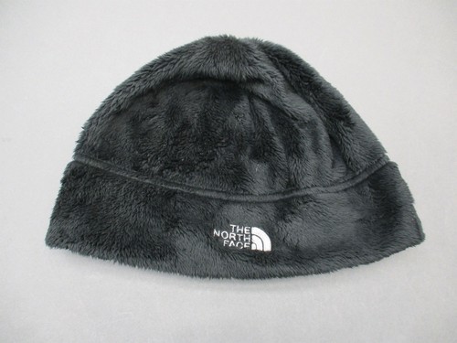 Womens Black Faux Fur Beanie Hat 6A 