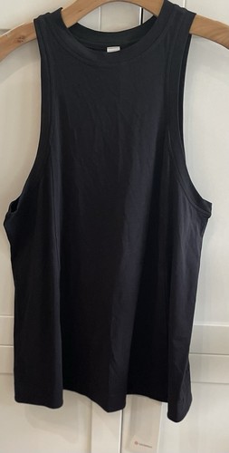 LULULEMON XSMALL BLACK LONG COTTON CREWNECK TANK TOP NWT NEW RETAIL $48.00