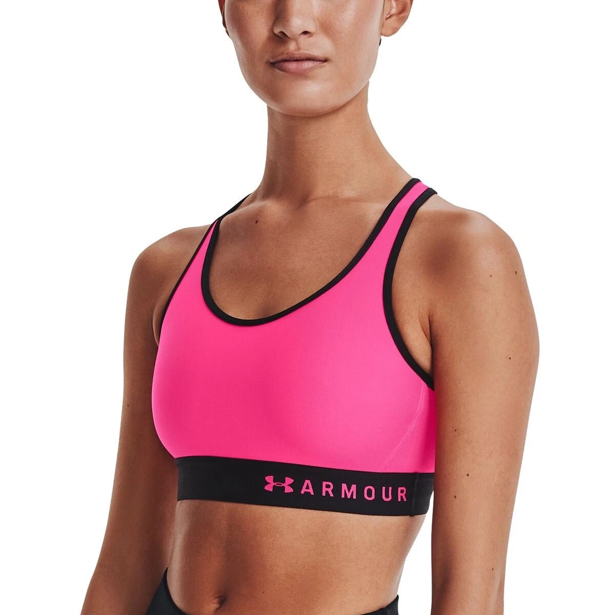 Under Armour Sports Bra Vest Top Ladies Womens Gym Training Fitness - Pink