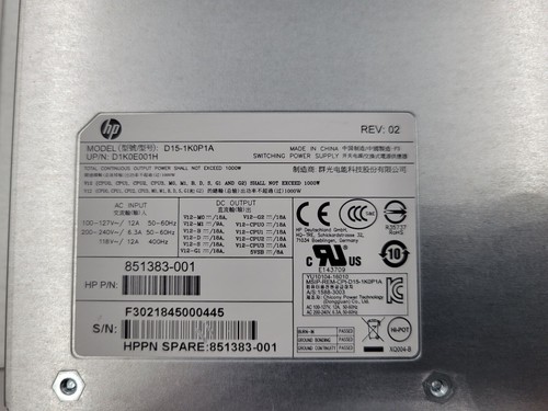 For HP Z4G4 Z6G4 Workstation Power Supply 1000W D15-1K0P1A 851383-001 - Bild 2 von 5
