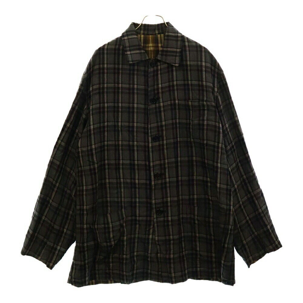 Y'S For Men Size L Over Silhouette Reversible Check Long Y'S For Men Size L Over Silhouette Reversible Check Long