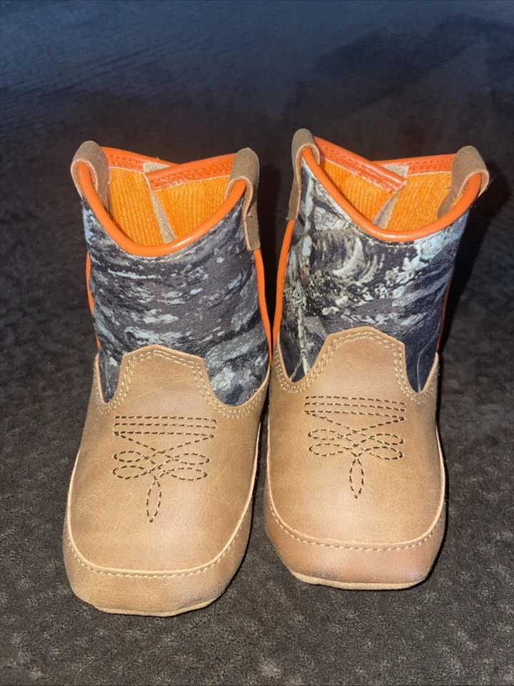 Botas DBL Barrel Western Gunner Bucker Infantil Niño Talla 3 Camufladas Naranja Nuevas En Caja Foto 3 de 4