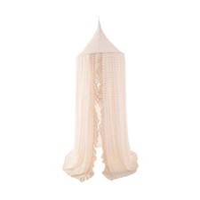 Kids Bed Canopy for Girls, Beige Crib Canopy Princess Hanging Children Canopy...