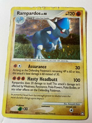 rampardos pokemon card value Pokemon Card Rampardos 33/123 Mysterious Treasures Holo Rare