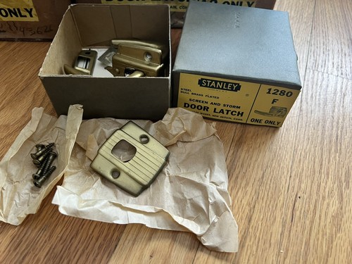Stanley Kit Serratura Porta Schermo e Tempesta 1280 F Ottone Placcato Nuovo Acciaio - Foto 2 di 10