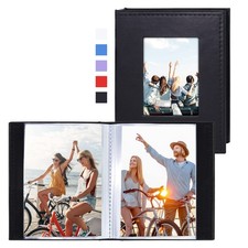 Small Photo Album 4x6 Photos, 2 Pack Leather Cover Mini Photo Book, 26-Page H...