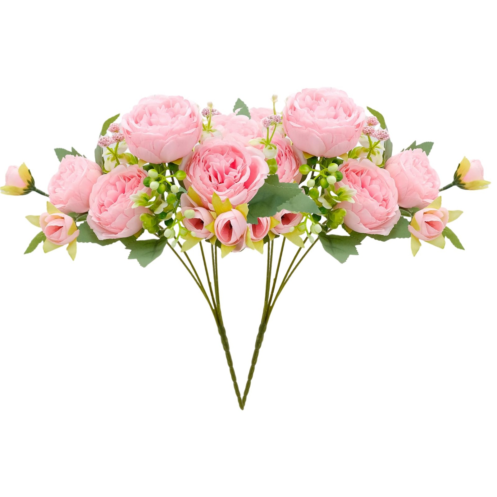 Bouquet de Pivoine Artificielle Rose Haute Qualité, Fausse Fleur Haut de Gamme pour Vase 50cm