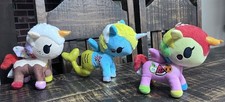 Lot Of 3 Tokidoki Plush Stuffed Animals Mermicorno, Fruittina, Unicorno Sundae