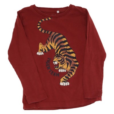 Name It, Langarmshirt, Größe: 98, Rot/Mehrfarbig, Baumwolle, Print #iK9