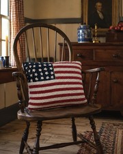 Stars and Stripes Beaded American Flag 250th Birthday Patriotic Pillow July 4th