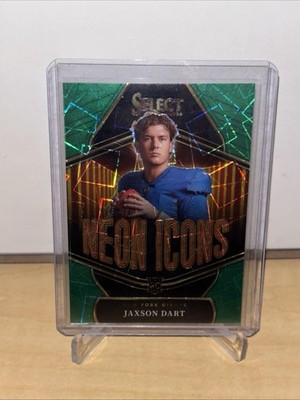 2025 Panini Select - Neon Lights Jaxson Dart #18 Green Prizm (RC) 2/5