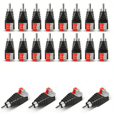 20× Speaker Wire Cable to Audio RCA Male Connector Adapter Jack Plug Press type