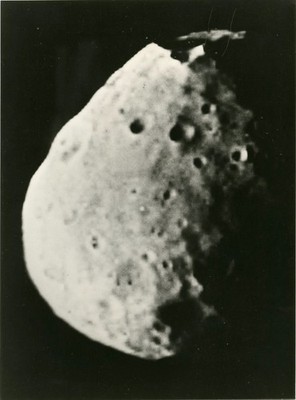NASA, Mariner 6, Mars, erstes Foto von Phobos, Originalfoto Vintage