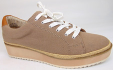 NEW Dolce Vita TOMAS Lace Up Platform Sneakers Women  s Size 7.0 M, Taupe Canvas