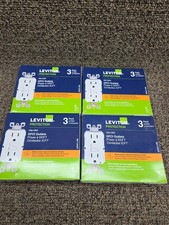 Lot Of 4 - New In Box Leviton GFNT1-3W 15A 125V GFCI Outlets 3-Pack White