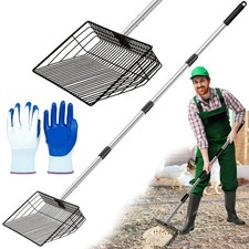 Large Chicken Poop Scooper Heavy Duty Pooper Scooper Long Handle Sifting Shovel