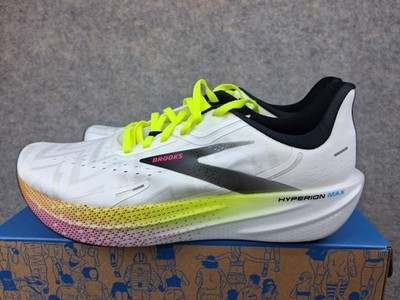 Size 10 - Brooks Hyperion Max Mens Medium (D) White Black Nightlife 1103901D196