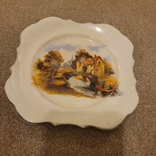 Vintage Sandland Ware 20cms plate, Scalloped, The Hunt, Ye Olde Sly Fox Pub