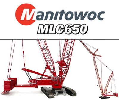 Manitowoc MLC650 Crawler Crane - Towsleys 1:50 Scale Diecast Model #TOS007 New