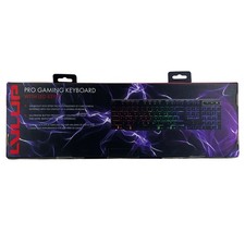 LVLUP Pro Gaming Keyboard with Rainbow LED Backlit Keys - Multimedia Buttons